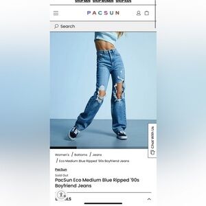 pacsun medium eco blue ripped jeans